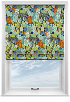 Phoebe, Aqua - Roman Blind